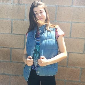 Denim Puffer Vest